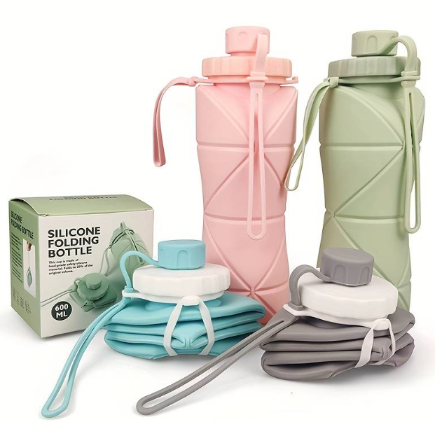 Botella de Agua Plegable de Silicona 600 ml